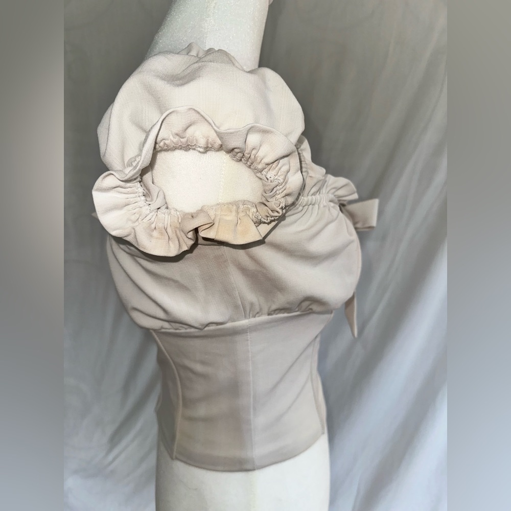 Elegant Cream Ruffle Top - Picture 5 of 9